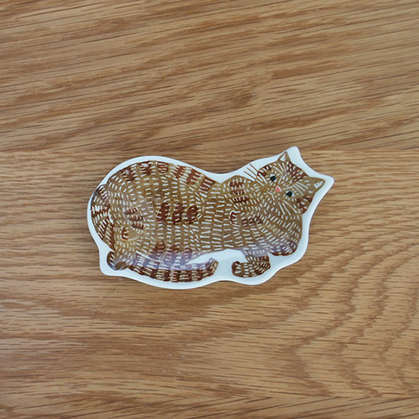 倉敷意匠　kata　kata　印判手豆皿　トラ猫