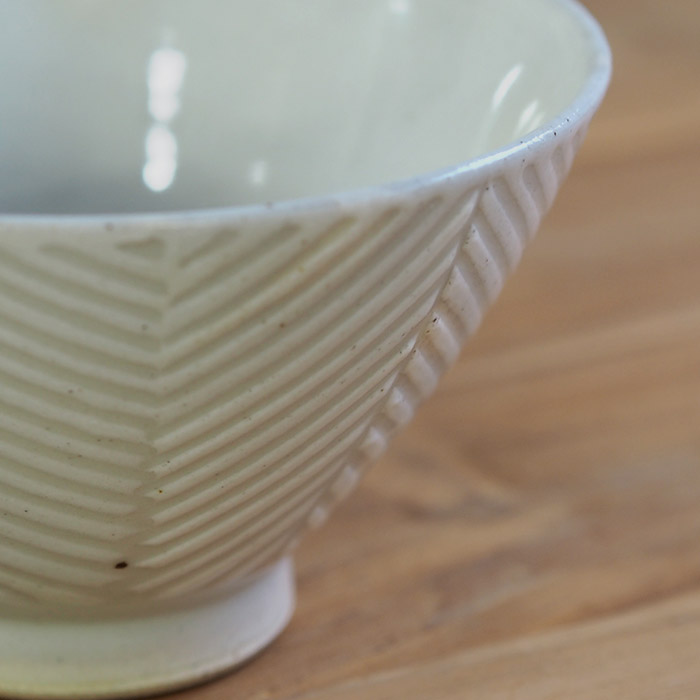 オリメ　Pヘリンボーン　茶碗　小　ホワイト　/　ORIME
