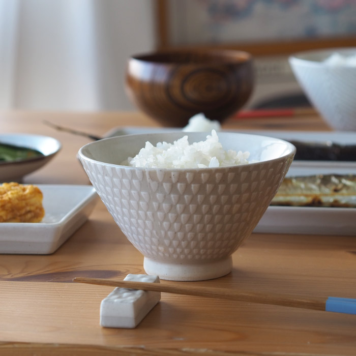 オリメ　P鹿の子　茶碗　大　ホワイト　/　ORIME