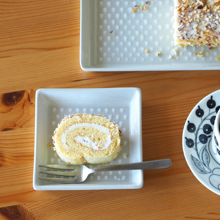 オリメ　P鹿の子　正角皿　ホワイト　/　ORIME