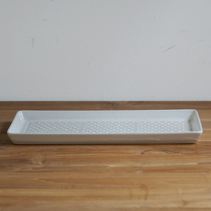 オリメ　P鹿の子　長角皿　ホワイト　/　ORIME