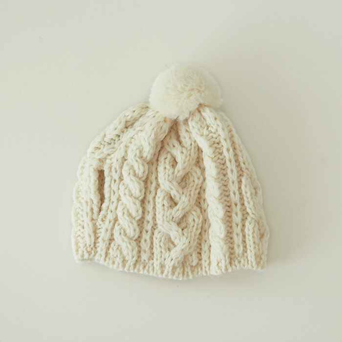 サンク　ハイランド2000　ケーブル編みティーコージー　2カップ用　アイボリー　/　CINQ　※