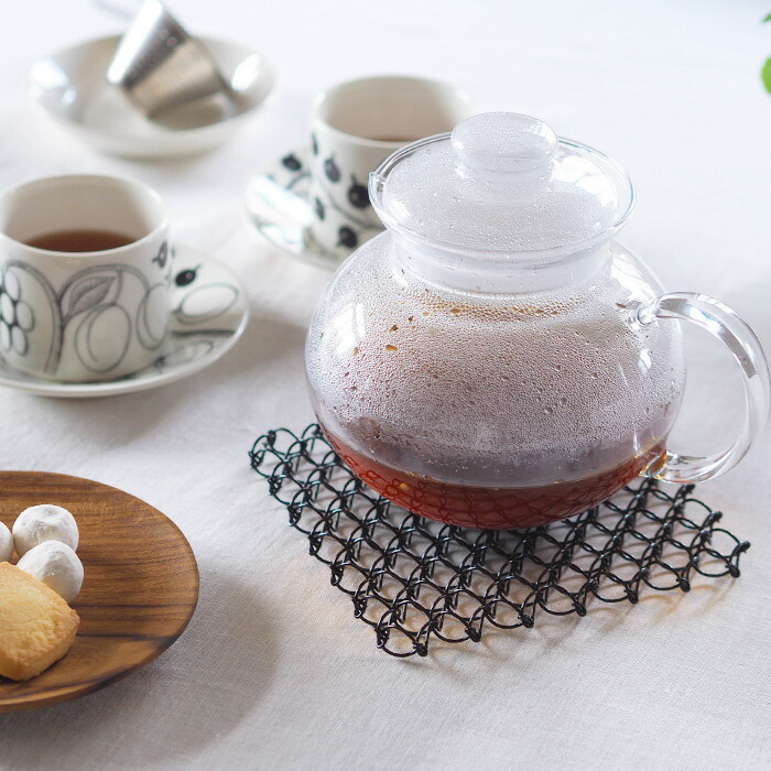 サンク　ワイヤー鍋敷き　ブラック　/　CINQ