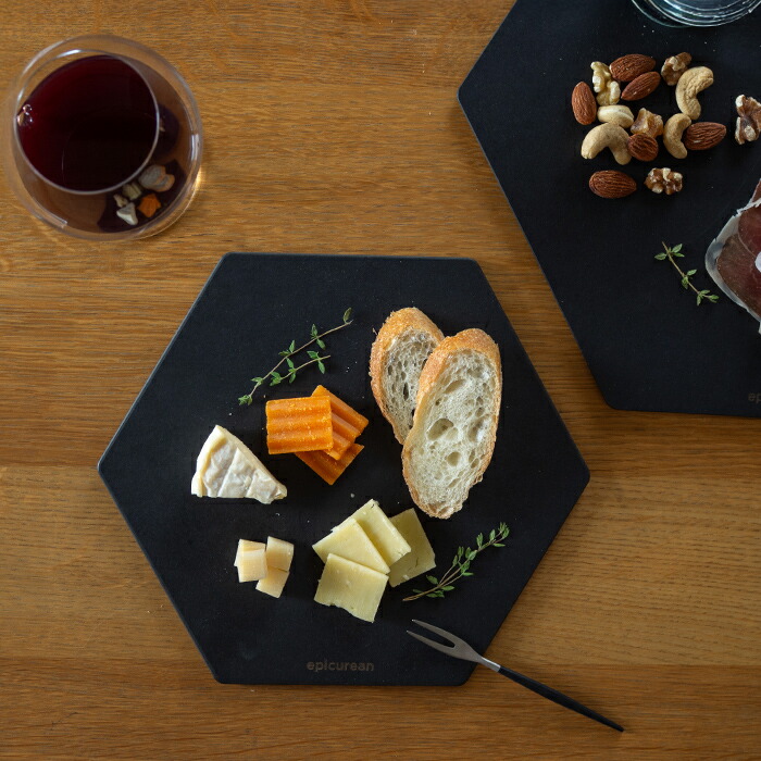 エピキュリアン　六角カッティングボード　S　ブラック　/　epicurean