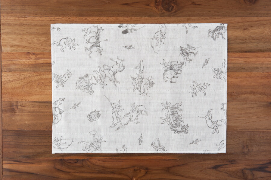 中川政七商店　かや織ふきん　鳥獣戯画　絵巻
