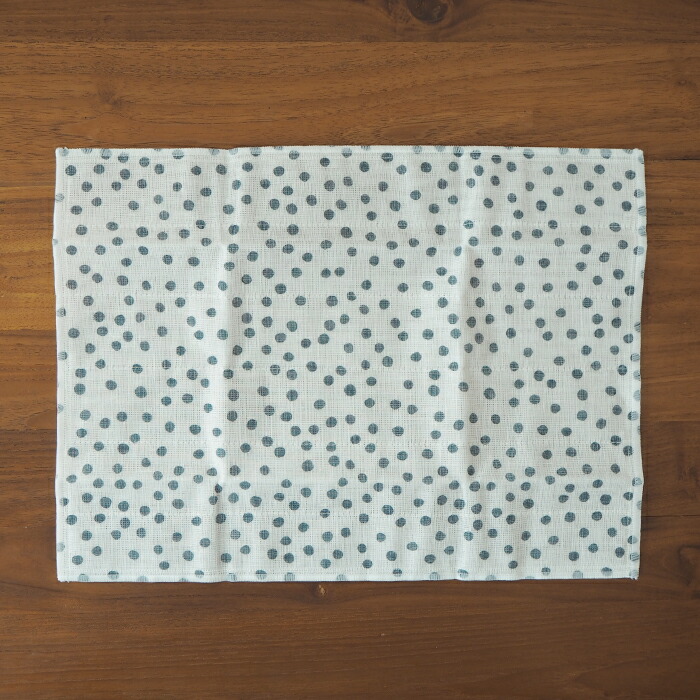 中川政七商店　「手描きの風合いの」かや織ふきん　あられ　紺