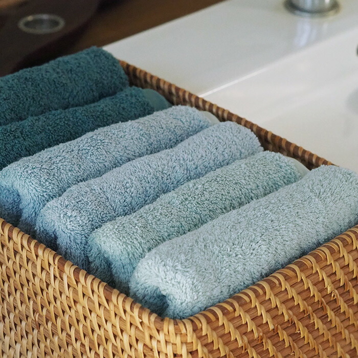 ココチエナ　カラユイ　フェイスタオル　ブルー　34×80cm　/　cocochiena