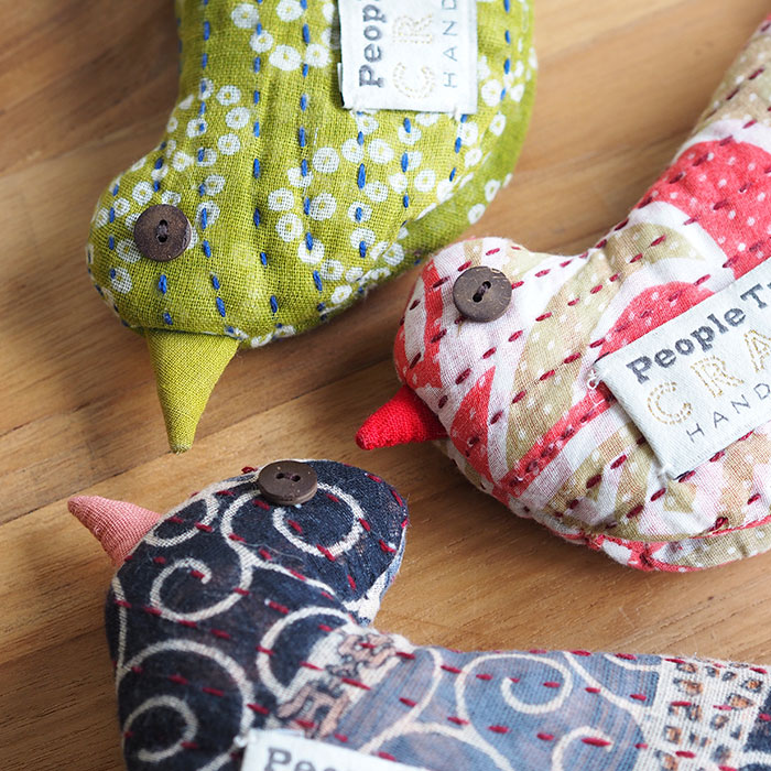 ピープルツリー　リサイクルサリー　バード鍋つかみ　/　People　Tree