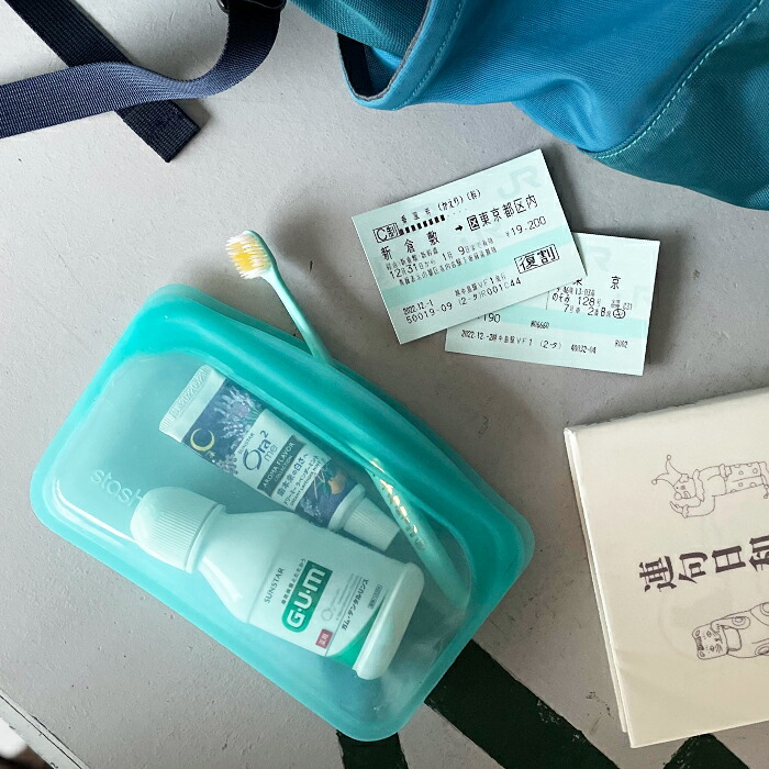 スタッシャー　シリコーンバッグ　EZスナック　アクア　/　stasher