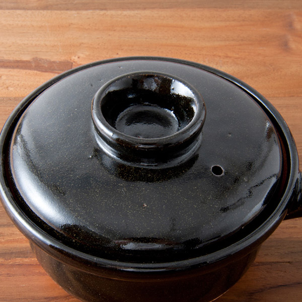 トウジキトンヤ　伊賀土　耐熱　片手雑炊鍋　黒　/　TOJIKI　TONYA