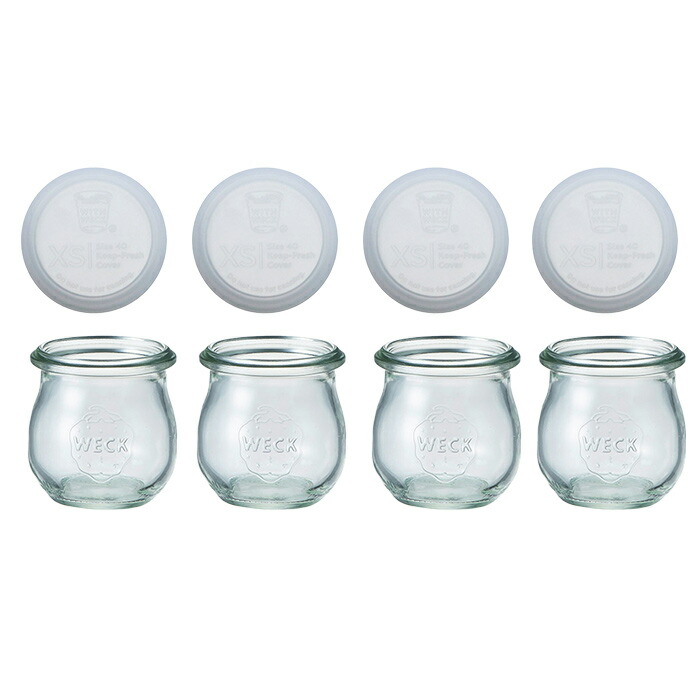 ウェック　ホームセット　（チューリップシェイプ　40ml　4個　/　クリア）　/　WECK