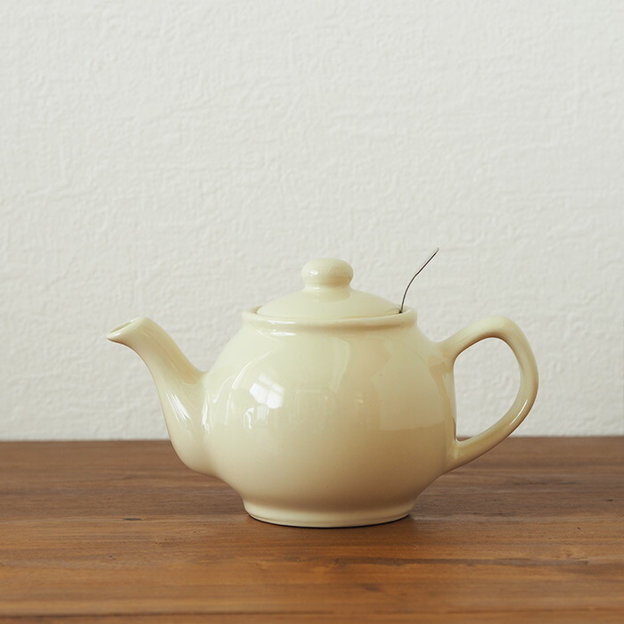 サンク　プライス&ケンジントン　ティーポット　2カップ　ストレーナー有　クリーム　/　CINQ