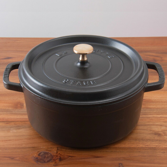 ストウブ　ピコココット　ラウンド　24cm　ブラック　/　staub
